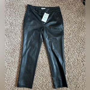 Zara Straight Leg Leather Pants